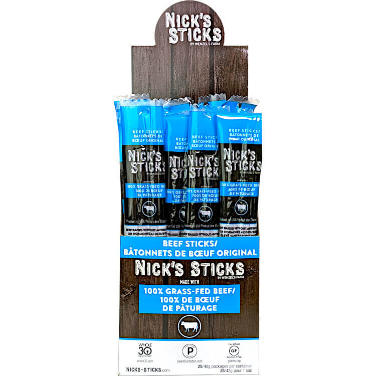 Nicks Sticks 100% Grass-Fed Beef Snack Sticks - Original